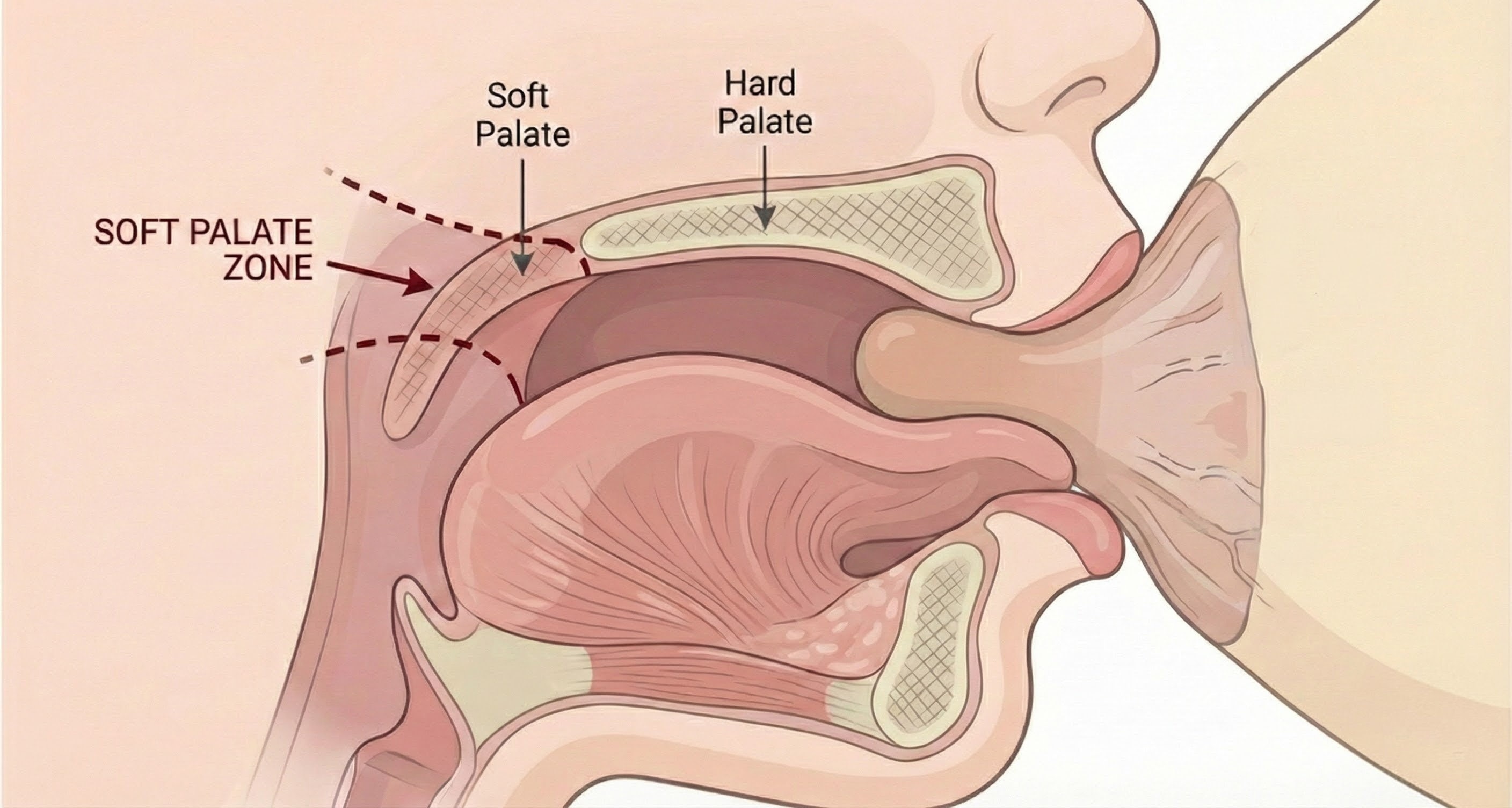 Detailed anatomy of the latch showing nipple position relative to soft palate