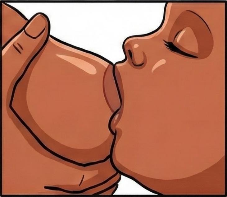 Flip nipple upward into baby's mouth